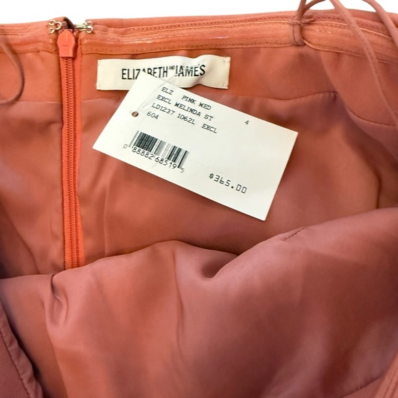 Elizabeth and James Melinda Dress Bodycon Strapless Coral Pink Rose Wedding Sz 4 - Picture 6 of 11